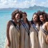 Les 30 candidates à l'élection de Miss France 2019 sur l'île aux Aigrettes. Le 23 novembre 2018.