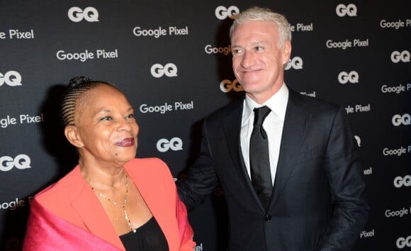 Christiane Taubira (femme politique de la décennie) et Didier Deschamps (Manager de la décennie) - Photocall - Remise des GQ Awards "Les Hommes de l'Année 2018" au Centre Pompidou à Paris, le 26 novembre 2018. © Veeren/Bestimage