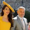 George Clooney et sa femme Amal - Les invités arrivent à la chapelle St. George pour le mariage du prince Harry et de Meghan Markle au château de Windsor, Royaume Uni, le 19 mai 2018.