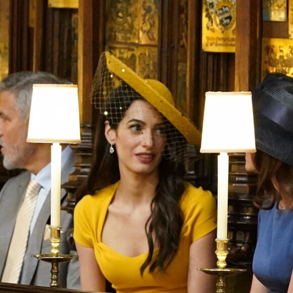 George Clooney, Amal Clooney, Silver Tree et Abraham Levy - Les invités dans la chapelle St. George pour le mariage du prince Harry et de Meghan Markle au château de Windsor, Royaume Uni, le 19 mai 2018.