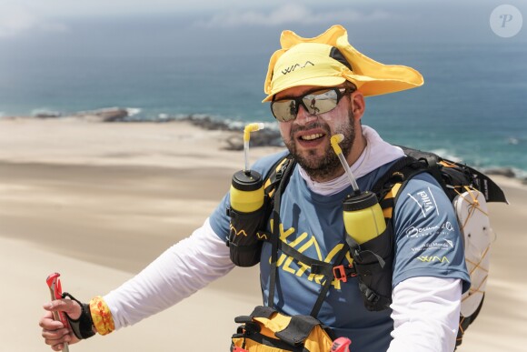 Guillaume Gomez (chef cuisinier de l'Élysée) lors de l'étape n°1 de la 1ère édition du Half Marathon des Sables Peru, 120 kilomètres en autosuffisance, dans le désert d'Ica au Pérou. Le 2 décembre 2018 © E.Guimier/HalfMDS/Bestimage