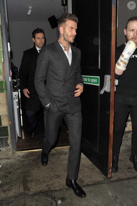 David Beckham - La famille Beckham à la sortie de la soirée "Haig Club House Party" au Laylow Club à Londres. Le 3 décembre 2018.