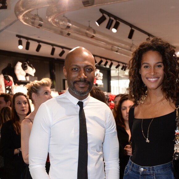 Harry Roselmack et Cindy Bruna - Soirée Etam "Christmas Charity" au profit de l'association "Solidarite Femmes" à l'Etam Popstore Champs-Elysées à Paris, France, le 6 décembre 2018. © Rachid Bellak/Bestimage