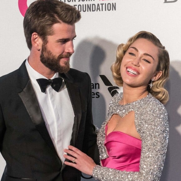 Liam Hemsworth, Miley Cyrus à la 26ème édition de la soirée "Elton John AIDS Foundation Oscar Party" 2018 à West Hollywood le 4 mars 2018.