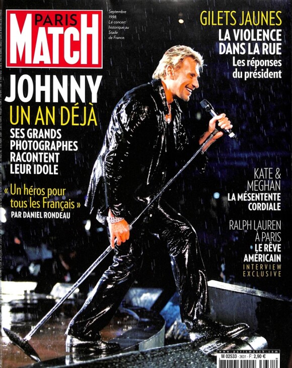 Couverture du magazine "Paris Match" en kiosque le 13 décembre 2018