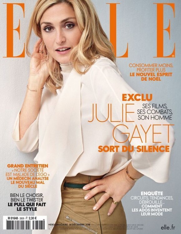 Julie Gayet en couverture du magazine "ELLE", sortie le 14 décembre 2018