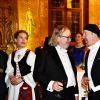 James P Allison, David Howell Evans ("The Edge" du groupe U2) lors de la soirée dansante au dîner des lauréats du prix Nobel au palais royal à Stockholm en Suède le 11 décembre 2018.