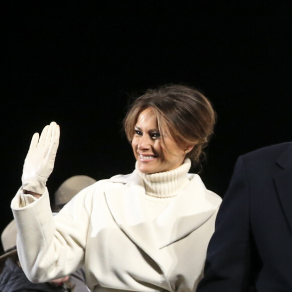 Donald Trump et sa femme Melania Trump à la cérémonie d'allumage du sapin de Noël de la Maison Blanche à Washington le 28 novembre 2018.