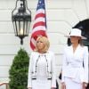 Melania Trump et Brigitte Macron à la Maison Blanche à Washington, le 24 avril 2018.