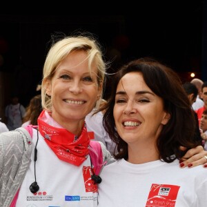 Rebecca Hampton et Stéphanie Paréja, les deux actrices de la série Plus Belle la Vie, participent au départ de la 19ème "No Finish Line" à Monaco le 10 novembre 2018. © Bruno Bébert / Bestimage