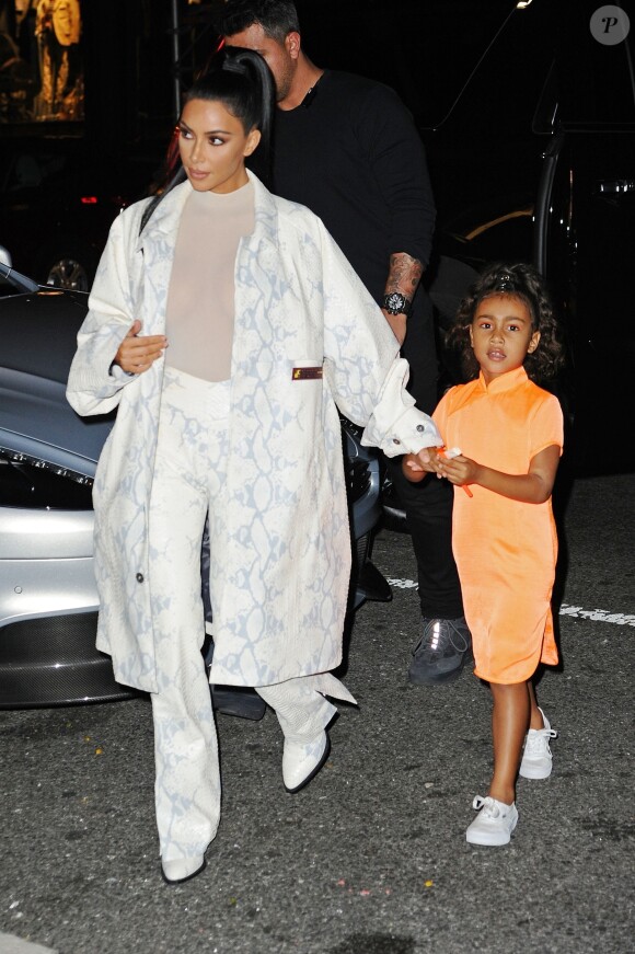 Kim Kardashian et sa fille North West sont allées diner au restaurant Cipriani dans le quartier de Downtow à New York, le 29 septembre 2018