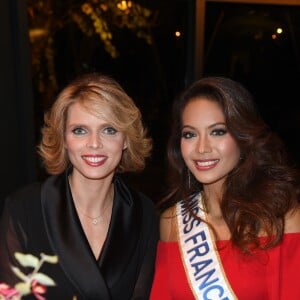 Exclusif - Sylvie Tellier (directrice générale de la Société Miss France et Miss France 2002) et Vaimalama Chaves (Miss France 2019) - Dîner de gala au profit de l'association "Maïsha Africa" de Sonia Rolland, qui vient en aide aux enfants du Rwanda, au Pavillon Gabriel, à Paris, le 17 décembre 2018. Près de 125 000 euros de dons ont été récoltés pendant la soirée, organisée en partenariat avec la Fondation Congo Kitoko, Mixa et LVMH. © Gorassini-Moreau/Bestimage