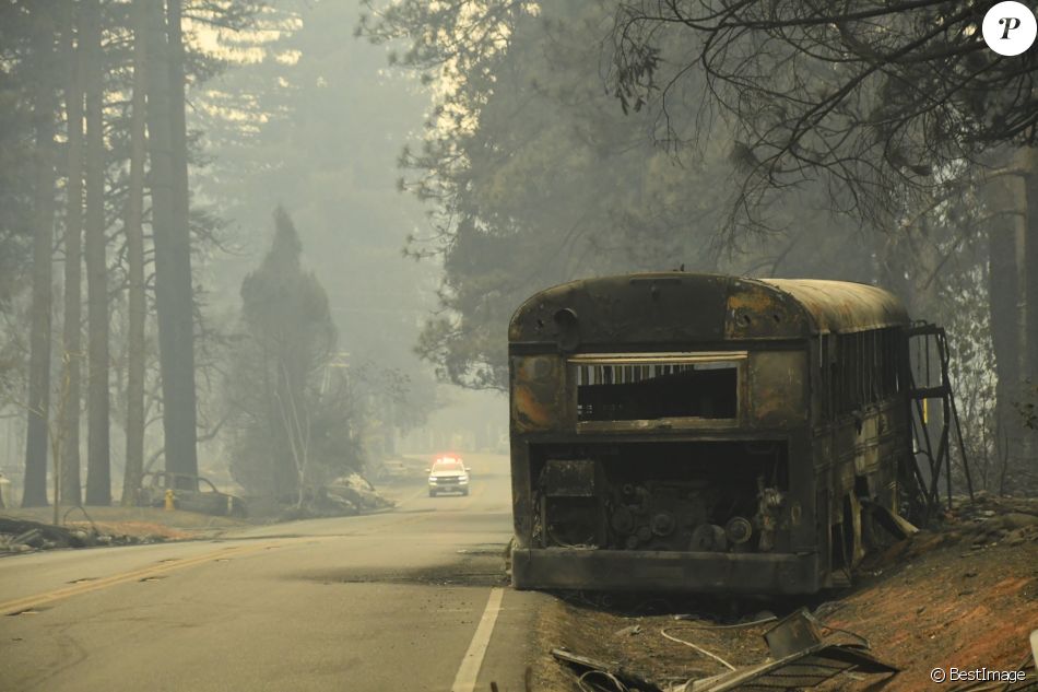 La ville de Paradise en Californie ravagée après l&#039;incendie, le 8 novembre 2018