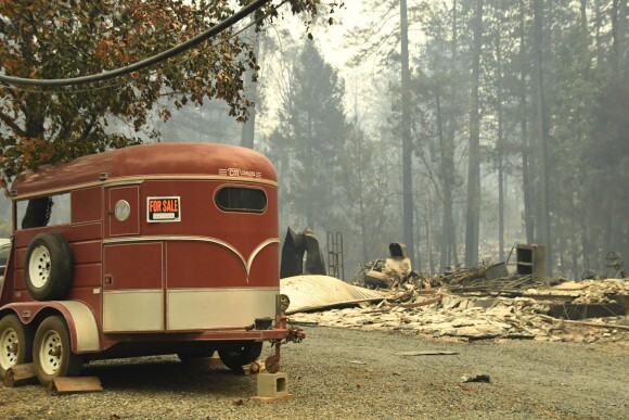 La ville de Paradise en Californie ravagée après l'incendie, le 8 novembre 2018