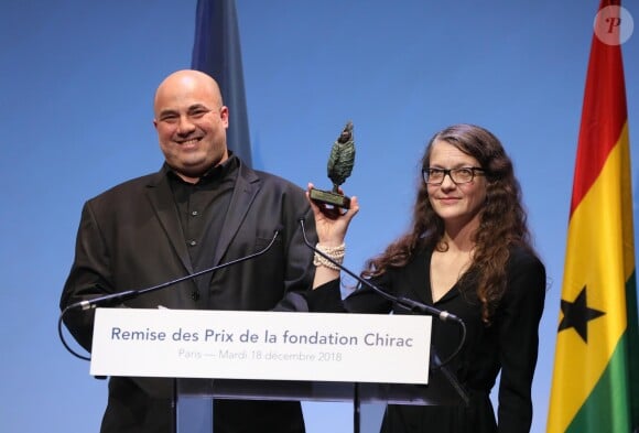 Exclusif - Ariel Cypel et Judith Depaule, cofondateurs de L'Ateliers des artistes en exil qui remporte le Prix Culture pour la Paix - 5e édition de la cérémonie de remise des prix de la Fondation Chirac (le Prix Culture pour la paix et le Prix Chirac pour la prévention des conflits) au musée du Quai Branly - Jacques Chirac à Paris le 18 décembre 2018. © Dominique Jacovides / Bestimage
