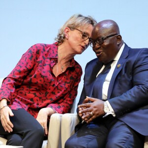 Exclusif - Claude Chirac et Nana Akufo-Addo, Président de la République du Ghana - 5e édition de la cérémonie de remise des prix de la Fondation Chirac (le Prix Culture pour la paix et le Prix Chirac pour la prévention des conflits) au musée du Quai Branly - Jacques Chirac à Paris le 18 décembre 2018. © Dominique Jacovides / Bestimage