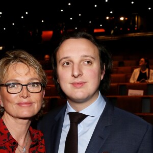 Exclusif - Claude Chirac et son fils Martin Rey-Chirac - 5e édition de la cérémonie de remise des prix de la Fondation Chirac (le Prix Culture pour la paix et le Prix Chirac pour la prévention des conflits) au musée du Quai Branly - Jacques Chirac à Paris le 18 décembre 2018. © Dominique Jacovides / Bestimage