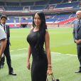 Aurah Ruiz, la compagne de Jesé Rodriguez - Jesé Rodriguez, la nouvelle recrue de l'équipe de football du PSG (Paris Saint-Germain Football Club), présenté lors d'une conférence de presse au stade du Parc des Princes à Paris, le 8 août 2016. © Marc Ausset-Lacroix/Bestimage