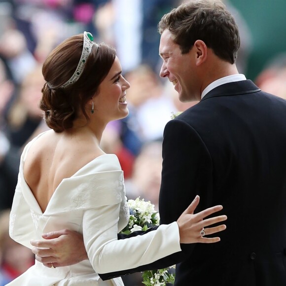 La princesse Eugenie d'York, Jack Brooksbank - Cérémonie de mariage de la princesse Eugenie d'York et Jack Brooksbank en la chapelle Saint-George au château de Windsor le 12 octobre 2018.