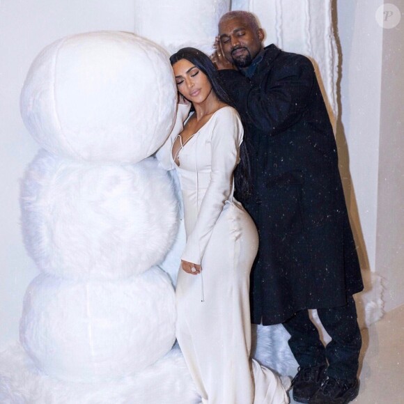 Kim Kardashian et Kanye West fêtent le réveillon de Noël. Calabasas, le 24 décembre 2018.