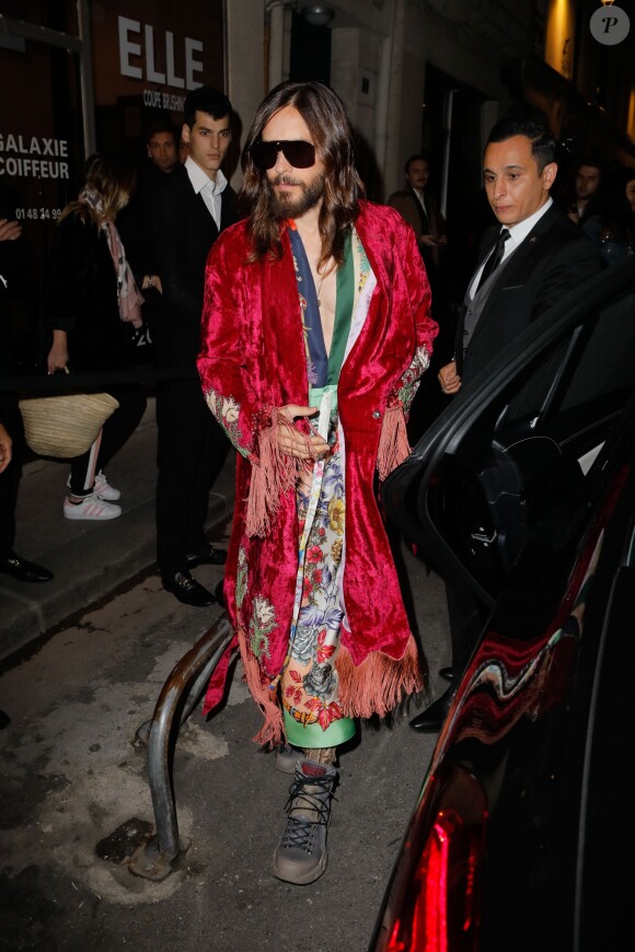 Exclusif - Jared Leto à la sortie du défilé Gucci lors de la mode féminine printemps/été 2019 pendant la Fashion Week de Paris au Palace à Paris, France, le 24 septembre 2018.