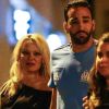 Exclusif - Pamela Anderson et son nouveau compagnon le footballeur français Adil Rami vont dîner en amoureux au restaurant "la Villa" après la victoire de l'OM contre Toulouse (2-0) , Marseille le 24 septembre 2017.