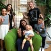 Franck Ribéry et sa femme Wahiba célèbre les 3 ans de leur fils Mohammed avec leurs autres enfants, Hizya, Shakinez, Seïf el Islam et Mohammed. Instagram, mai 2018.