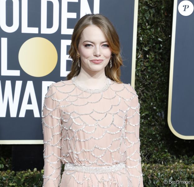 Emma Stone - 76e cérémonie annuelle des Golden Globe Awards au Beverly Hilton Hotel à Los Angeles, le 6 janvier 2019.