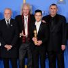 Jim Beach, Roger Taylor, Brian May, Rami Malek, Graham King, Mik lors de la press room de la 76ème cérémonie annuelle des Golden Globe Awards au Beverly Hilton Hotel à Los Angeles, Calfornie, Etats-Unis, le 6 janver 2019.