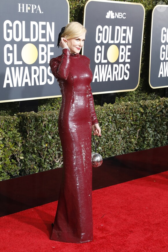 Nicole Kidman au photocall de la 76ème cérémonie annuelle des Golden Globe Awards au Beverly Hilton Hotel à Los Angeles, Californie, Etats-Unis, le 6 janver 2019.
