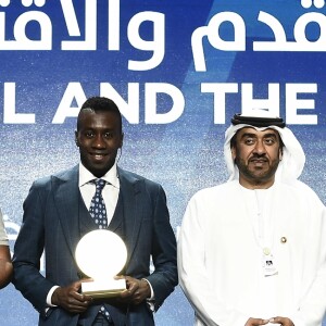 Ronaldo, Blaise Matuidi et Didier Deschamps lors de la 13e édition de la Dubai International Sports Conference le 2 janvier 2019.