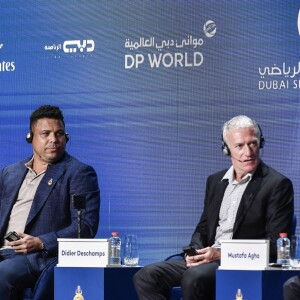 Blaise Matuidi, Ronaldo et Didier Deschamps lors de la 13e édition de la Dubai International Sports Conference le 2 janvier 2019.