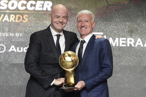 Didier Deschamps lors de la 10e édition des Dubai Globe Soccer Awards le 3 janvier 2019.