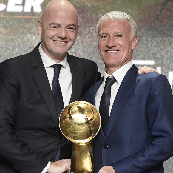 Didier Deschamps lors de la 10e édition des Dubai Globe Soccer Awards le 3 janvier 2019.