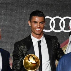 Didier Dechamps et Cristiano Ronaldo lors de la 10e édition des Dubai Globe Soccer Awards le 3 janvier 2019.