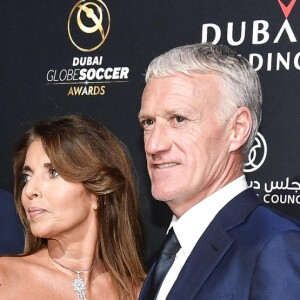 Dylan, Claude et Didier Deschamps lors de la 10e édition des Dubai Globe Soccer Awards le 3 janvier 2019.