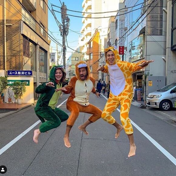 Bob Sinclar avec ses enfants Raphaël et Paloma au Japon. Janvier 2019.
