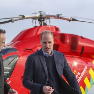 Le prince William, duc de Cambridge, est arrivé en hélicoptère à l'Hôpital royal de Londres le 9 janvier 2019 pour y célébrer les 30 ans de l'association London Air Ambulance.