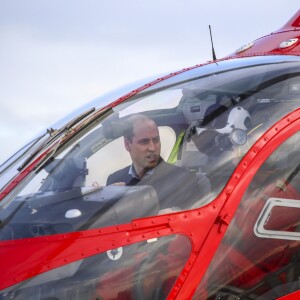 Le prince William, duc de Cambridge, est arrivé en hélicoptère à l'Hôpital royal de Londres le 9 janvier 2019 pour y célébrer les 30 ans de l'association London Air Ambulance.