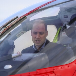 Le prince William, duc de Cambridge, est arrivé en hélicoptère à l'Hôpital royal de Londres le 9 janvier 2019 pour y célébrer les 30 ans de l'association London Air Ambulance.