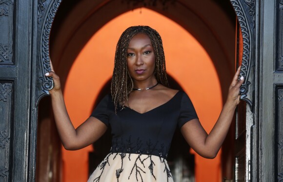 Exclusif - Nadège Beausson-Diagne (Robe Christophe Guillarmé) pose dans les jardins de l'hôtel Murano lors du 17ème Festival International du Film de Marrakech, Maroc, le 6 décembre 2018. © Denis Guignebourg / Bestimage