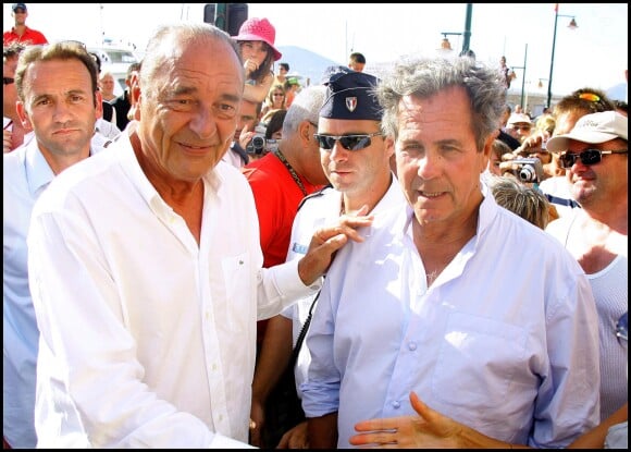 Archive - Jacques Chirac et Jean-Louis Debré en vacances à Saint-Tropez en août 2008 © Guillaume Gaffiot/Bestimage
