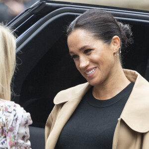 Meghan Markle, duchesse de Sussex, enceinte, en visite chez Smart Works, à Londres le 10 janvier 2019.