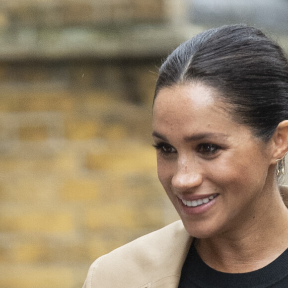 Meghan Markle, duchesse de Sussex, enceinte, en visite chez Smart Works, à Londres le 10 janvier 2019.