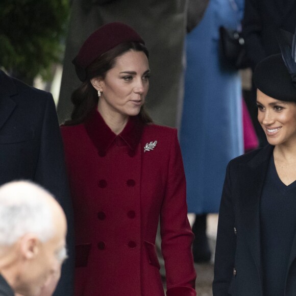 Kate Middleton, duchesse de Cambridge, Meghan Markle, duchesse de Sussex - La famille royale assiste à la messe de Noël à Sandringham le 25 décembre 2018.