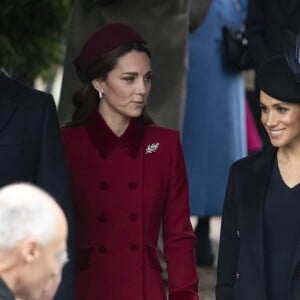 Kate Middleton, duchesse de Cambridge, Meghan Markle, duchesse de Sussex - La famille royale assiste à la messe de Noël à Sandringham le 25 décembre 2018.