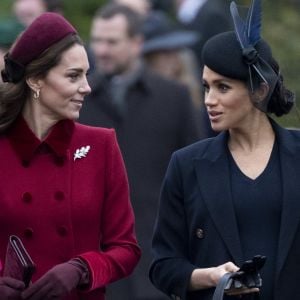 Kate Middleton, duchesse de Cambridge, Meghan Markle, duchesse de Sussex - La famille royale assiste à la messe de Noël à Sandringham le 25 décembre 2018.