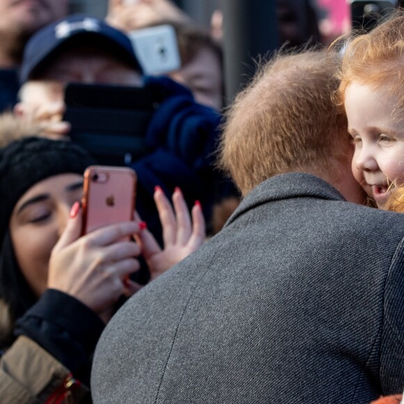 Le prince Harry lors d'une visite à Birkenhead le 14 janvier 2019.