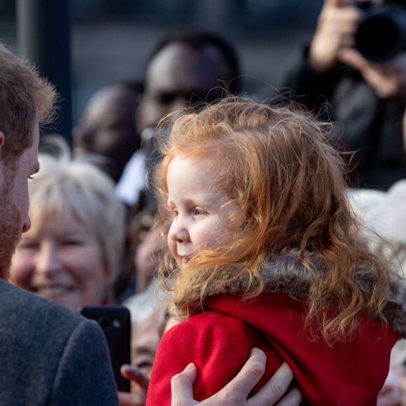 Le prince Harry lors d'une visite à Birkenhead le 14 janvier 2019.