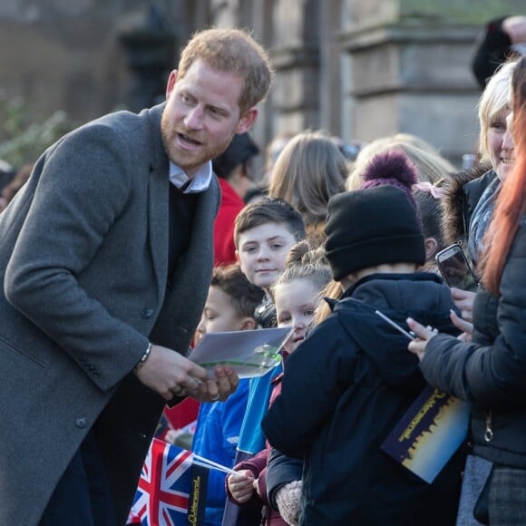 Le prince Harry et Meghan Markle lors d'une visite à Birkenhead le 14 janvier 2019.